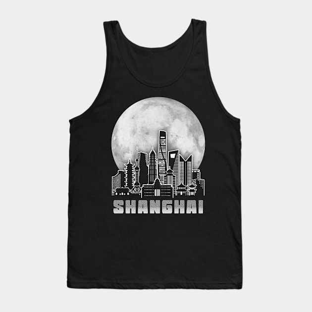 Shanghai China Full Moon Tank Top by travel2xplanet